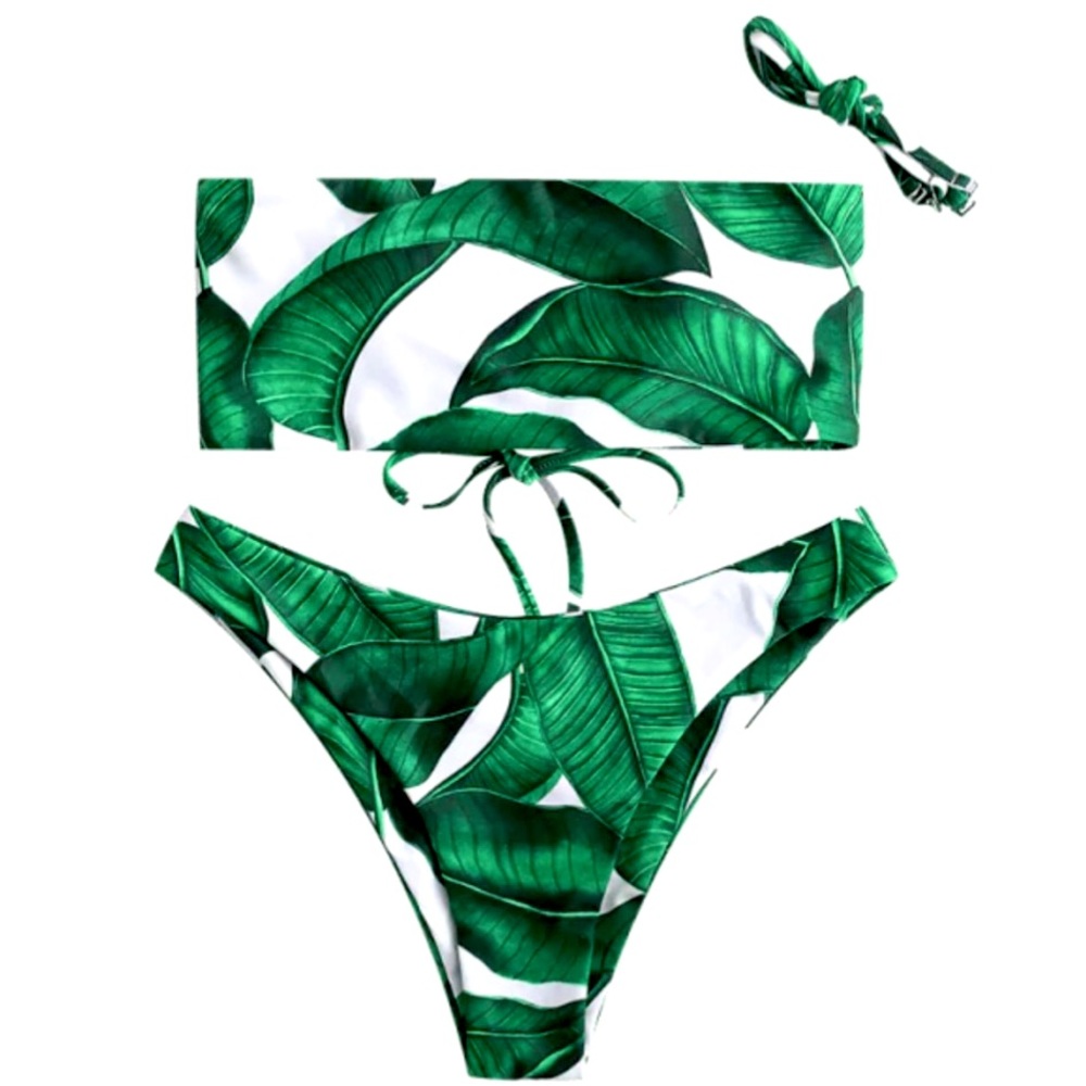 NWT Palm Leaf Bikini Set 🌴